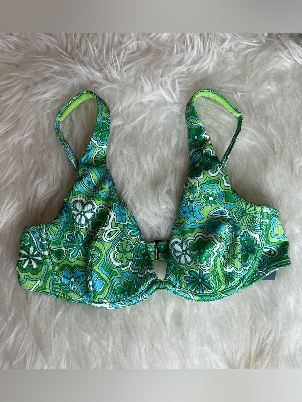 Hollister Triangle Paisley Bikini Top Size Small